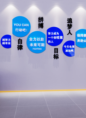 公司企业文化墙贴纸定制3d立体办公室墙面装饰布置会议激励志标语