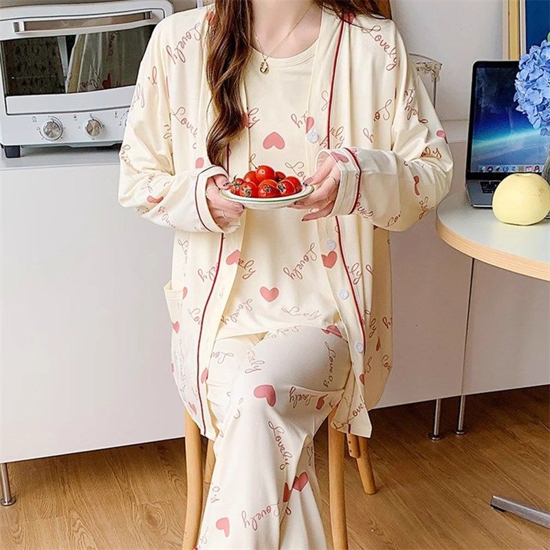 月子服纯棉孕妇睡衣夏季薄款产后喂奶怀孕期产妇哺乳宽松三件套装,淘宝优惠券,粉丝福利购,淘宝优惠卷