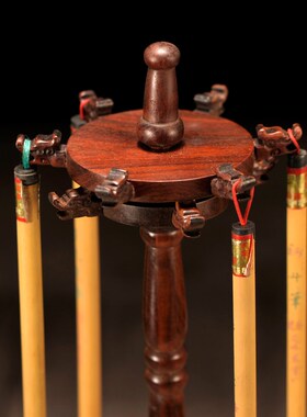红木工艺品旋转笔挂红酸枝笔笔架毛笔挂架子挂架手饰展示架首饰架