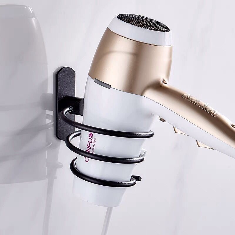 免打孔黑色吹风机架复古浴室置物架美式酒店电吹风架壁挂收纳架子,淘宝优惠券,粉丝福利购,淘宝优惠卷