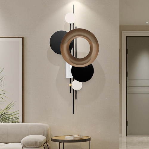 客厅电视背景墙壁挂饰轻奢木格栅墙面装饰挂饰饭厅玄关铁艺壁饰 - 图1