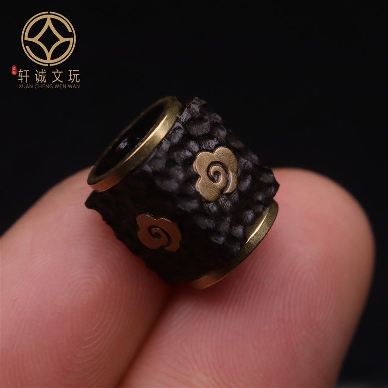 古法金配件天然沉香木镶嵌祥云云纹隔珠散珠圆珠子DIY文玩配饰,淘宝优惠券,粉丝福利购,淘宝优惠卷