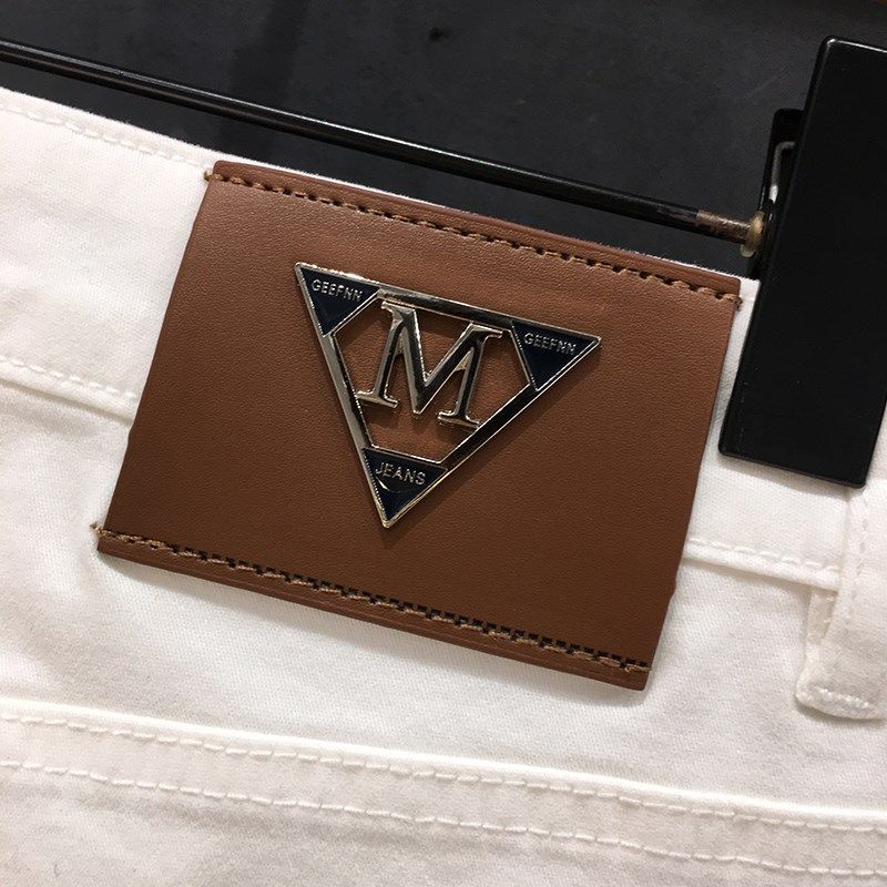 欧版白色牛仔裤男九分裤高端潮流轻奢休闲弹力修身九分裤夏季薄款,淘宝优惠券,粉丝福利购,淘宝优惠卷