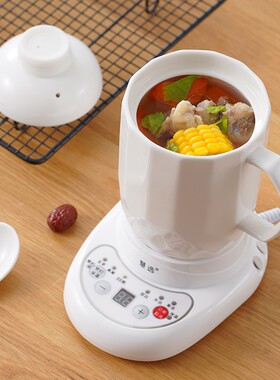 大号电炖杯陶瓷电热全自动加热牛奶杯炖盅煲汤煮粥杯宿舍迷你炖锅