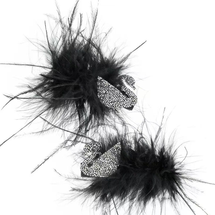 【下单立减50】新款小天鹅羽毛抓夹丸子手工毛绒创意时尚饰品_jh,淘宝优惠券,粉丝福利购,淘宝优惠卷