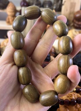 沉水级阿根廷绿檀手串枣珠1.5×1.9念珠佛珠手链文玩
