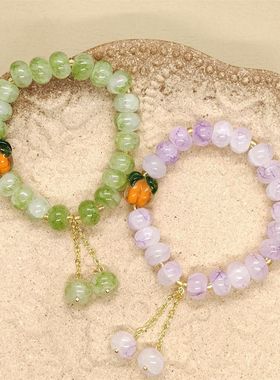 国潮水墨算盘珠柿柿如意手链女高级感纳福时尚百搭闺蜜节日手串