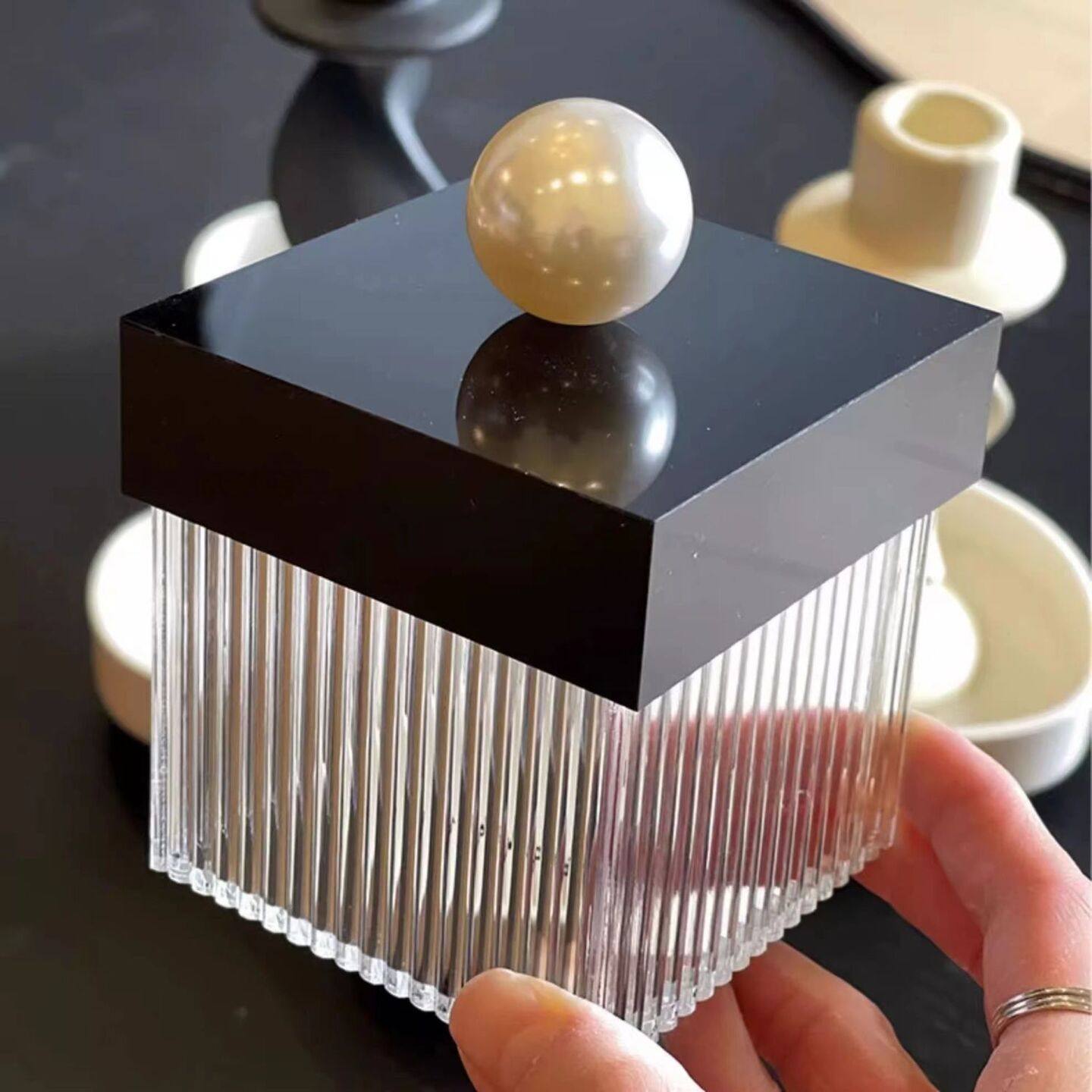 轻奢高档家用梳妆台化妆品口红棉棒盒子亚克力化妆棉收纳盒棉签盒,淘宝优惠券,粉丝福利购,淘宝优惠卷