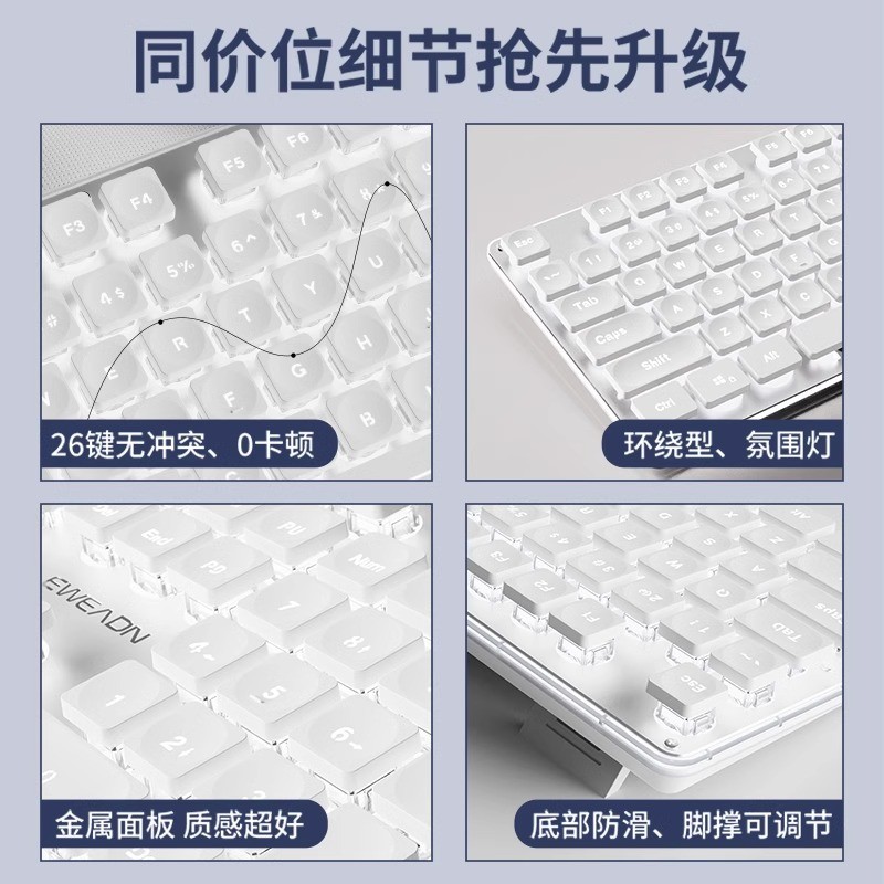 Forerunner Wireless Bluetooth Keyboard and Mouse Set for Girls Silent Office Gaming Tablet Laptop Keyboard and Mouse