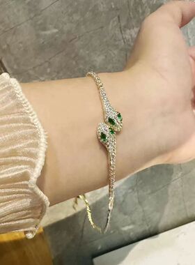 小醋包戒指七夕新款手链逆爱同款周边池骋蛇形满钻手镯项链女手饰