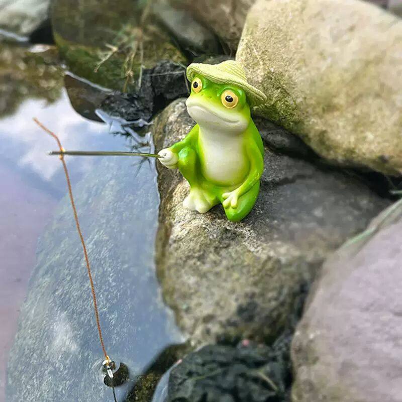 户外庭院花园装饰品摆件鱼池假山造景树脂小青蛙钓鱼创意景观雕塑,淘宝优惠券,粉丝福利购,淘宝优惠卷