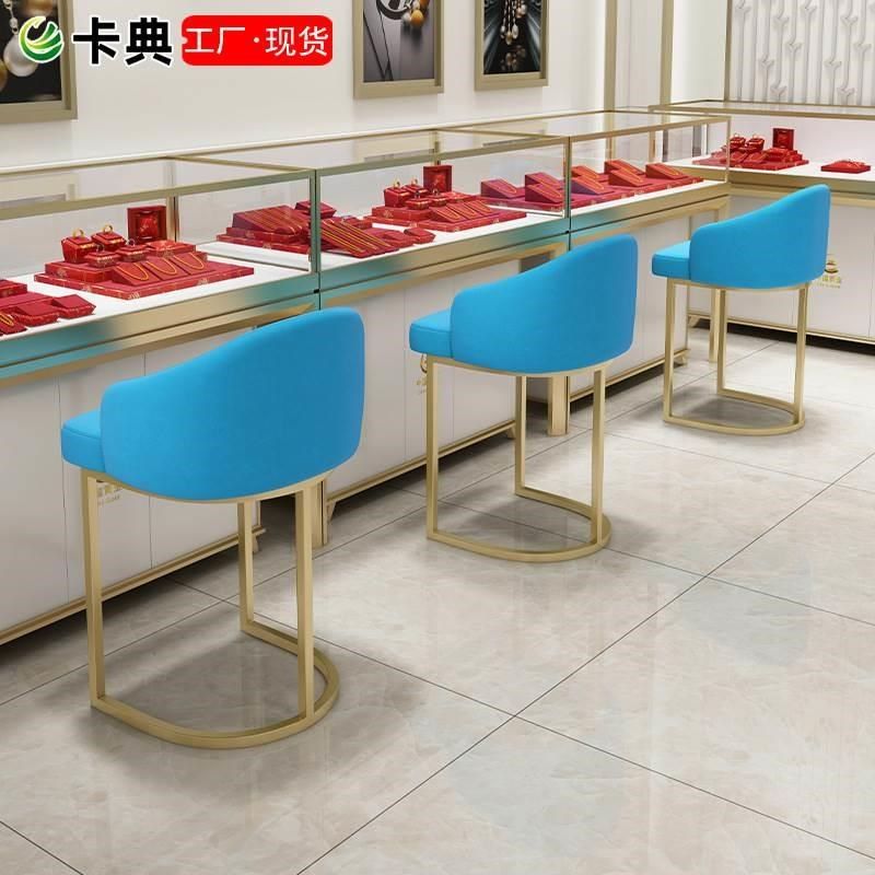 高脚椅靠背柜台吧台椅收银台轻奢不锈钢高脚凳眼镜店专用珠宝椅子,淘宝优惠券,粉丝福利购,淘宝优惠卷