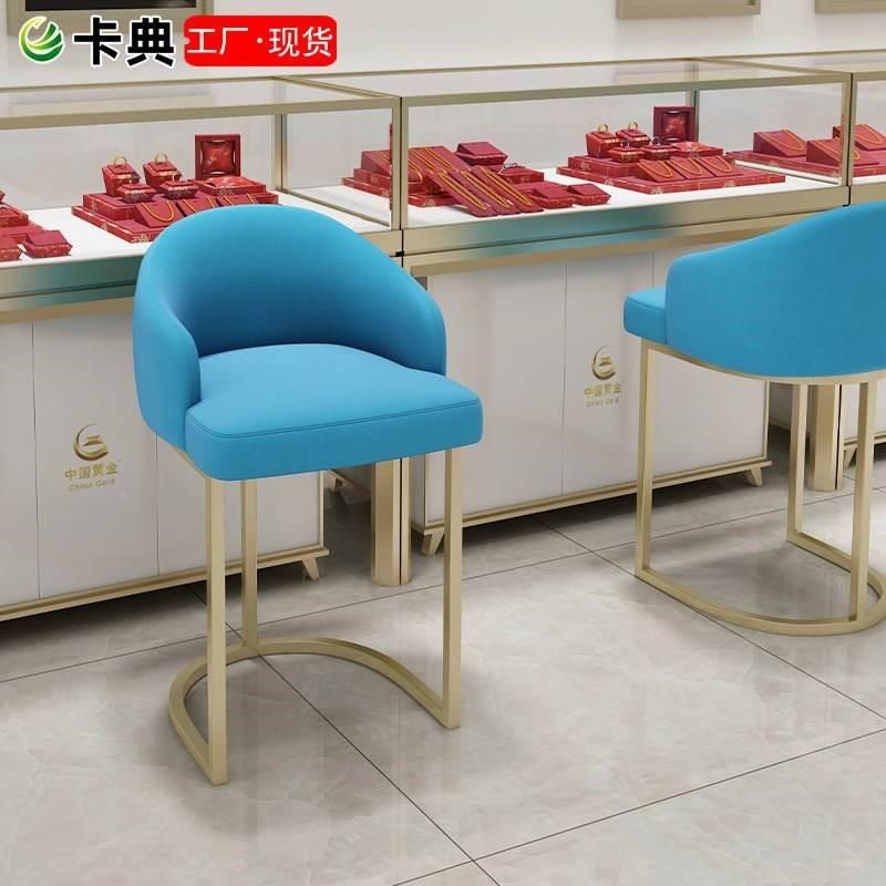 高脚椅靠背柜台吧台椅收银台轻奢不锈钢高脚凳眼镜店专用珠宝椅子,淘宝优惠券,粉丝福利购,淘宝优惠卷