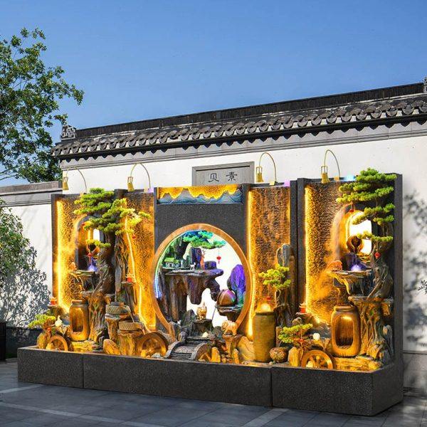 大假山流水喷泉别墅花园庭院户外鱼池水景装饰水幕墙屏风隔断摆件,淘宝优惠券,粉丝福利购,淘宝优惠卷