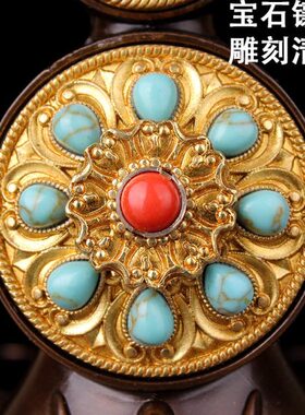 慧宝朵玛食子酥油花果纯铜密宗佛前八供用品摆件食子朵玛彩珠镶嵌