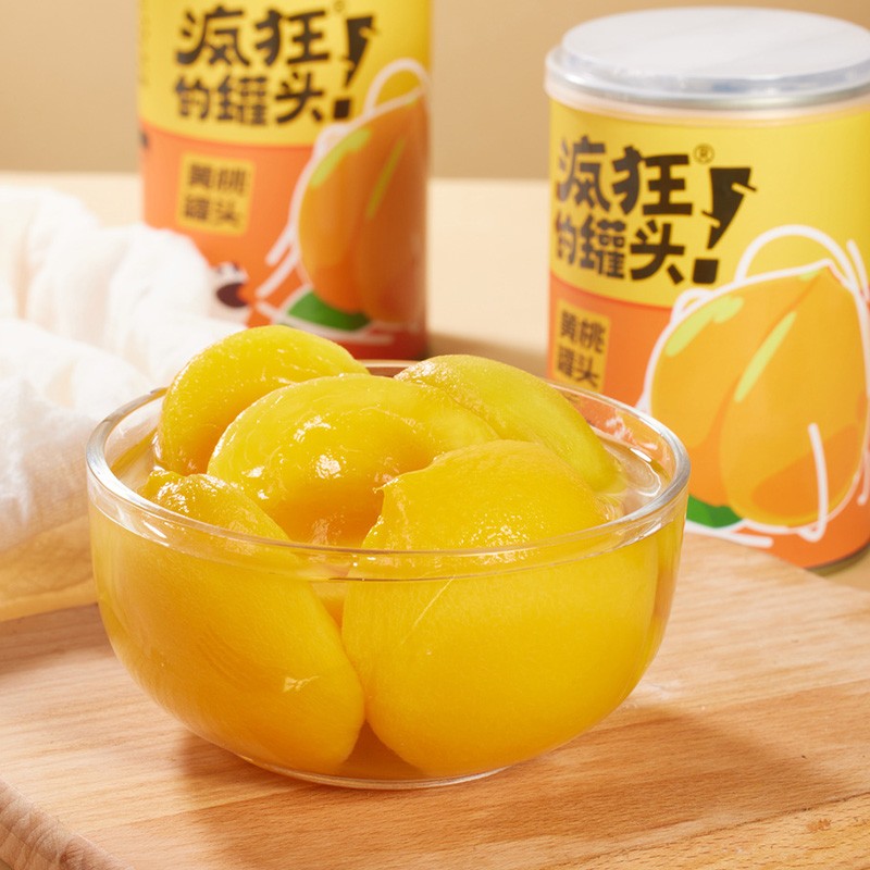疯狂的罐头黄桃罐头425g*6罐新鲜水果砀山特产 - 图1