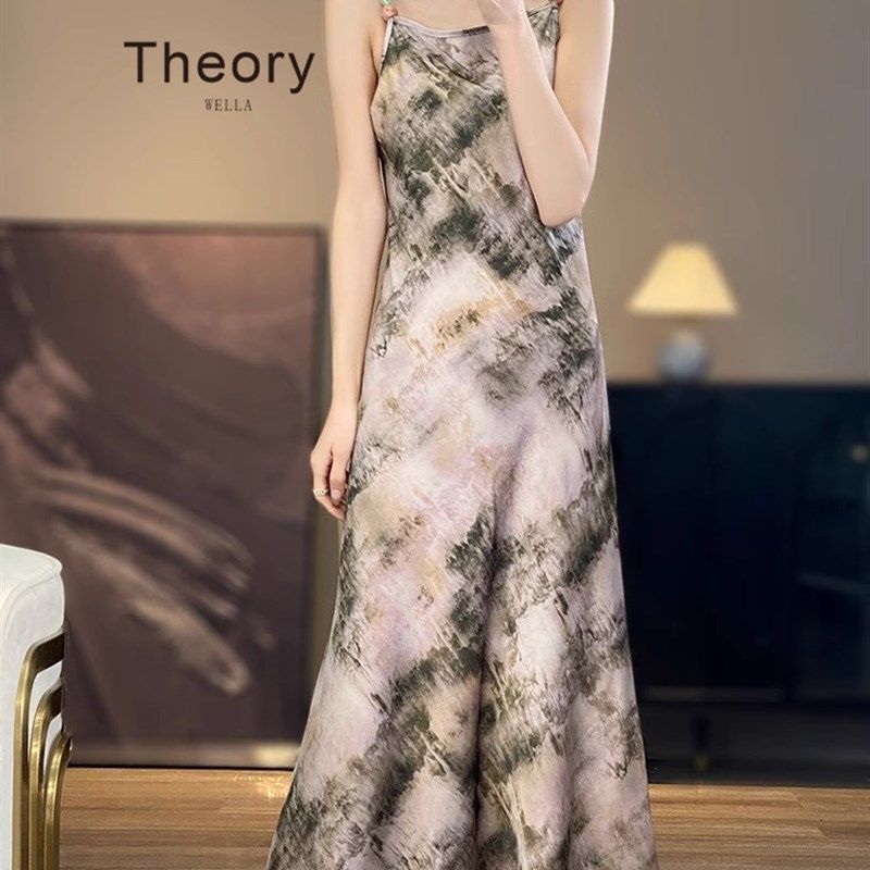 高端定制  新款夏新款印花吊带连衣裙女圆领过膝气质长裙显瘦高腰,淘宝优惠券,粉丝福利购,淘宝优惠卷