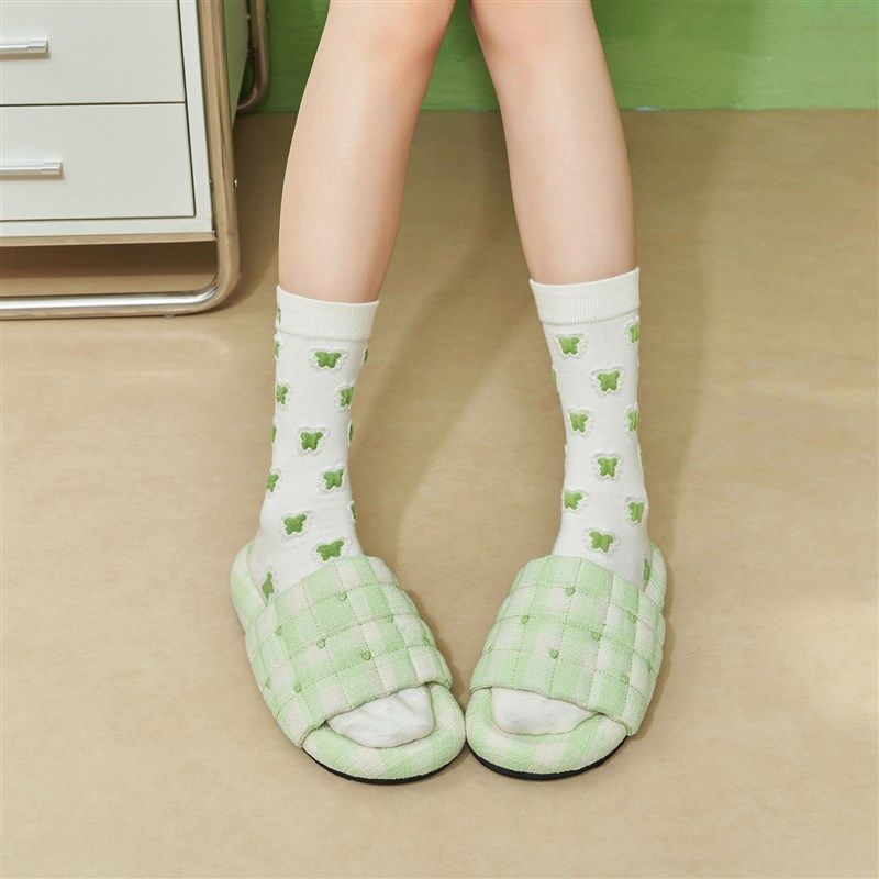 玛速主义2025年夏季新款格子厚底拖鞋休闲百搭懒人凉拖外穿一字拖,淘宝优惠券,粉丝福利购,淘宝优惠卷