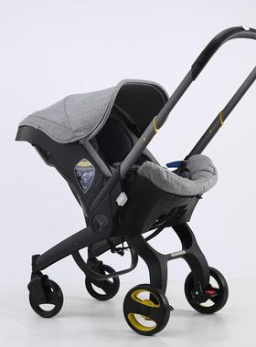 多功能婴儿手推车高景观四合一提篮推车安全座椅双向轻便折叠