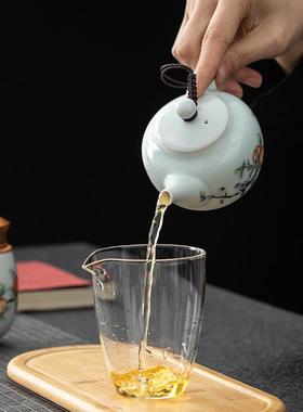 事事如意便携式功夫旅行茶具套装户外露营快客杯一壶三杯