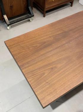 北美黑胡桃实木大板整板茶台茶桌书桌简约轻奢亚克力悬空餐桌