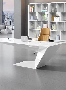 烤漆老板桌总裁桌简约现代创意大班台经理办公室桌子办公桌椅组合