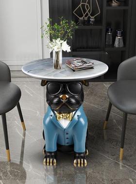 斗牛犬沙发边角几摆件狗托盘桌子小茶几卡通动物造型家具大师设计