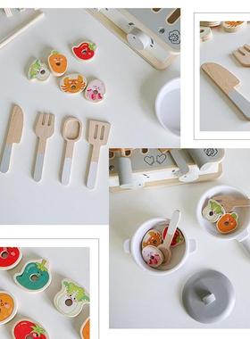 儿童益智过家家类男女孩儿木制玩具厨房烧烤仿真做饭玩具兴趣培养