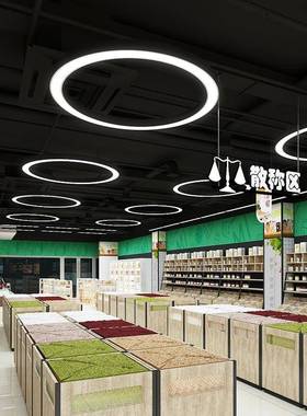 新款圆形圆环吊灯店铺大堂工业风灯健身房圆圈工程造型灯环形灯具
