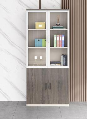 办公柜子文件柜办公室落地储物柜带玻璃书柜老板收纳柜资料柜带锁