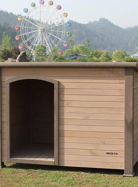 户外实木狗笼狗舍大型中型犬狗屋防雨室外庭院网红狗窝通用