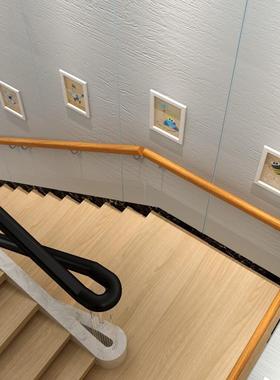 靠墙木楼梯扶手实木欧式家用幼儿园老人室内别墅阁楼防滑扶手简约