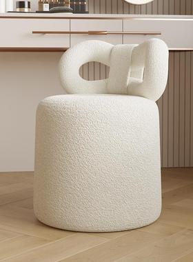 网红蝴蝶结化妆椅化妆凳梳妆台椅子女生卧室靠背凳子可爱公主圆凳