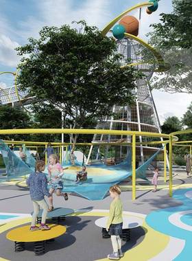 公园小区夜景无动力乐园设备景区幼儿园小区游乐设施组合滑滑梯