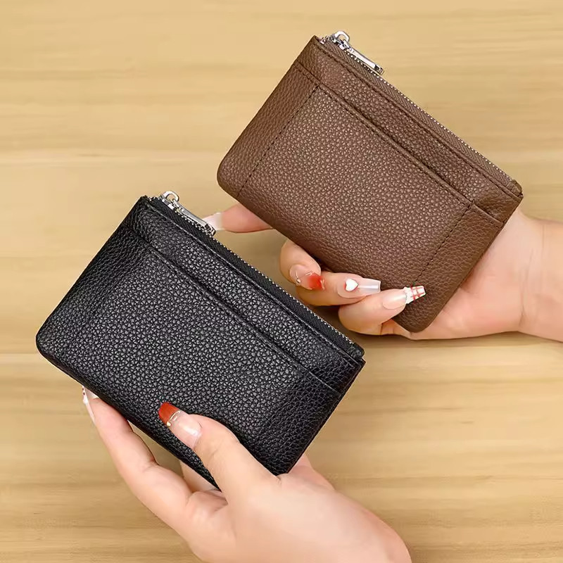 小钱包男女简约荔枝纹薄款钱夹钥匙包零钱银币包卡包短款皮夹爸爸,淘宝优惠券,粉丝福利购,淘宝优惠卷