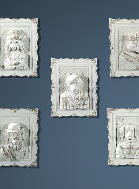 欧式壁挂创意家居客厅背景墙装饰画浮雕动物壁挂画酒店铺壁饰挂件