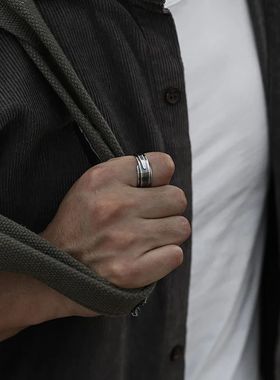 Retro Overlapping Bridges Ring For Men Silver Color Punk Got