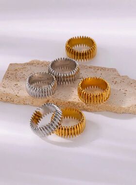 Stainless Steel Creative Geometry Rings For Women Men Openin