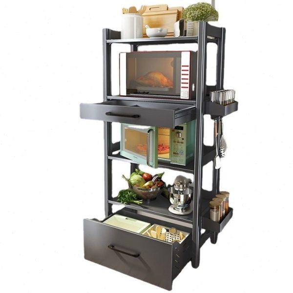 厨房微波炉置物架落地多层太空铝橱柜放锅具家用收纳用品烤箱架子,淘宝优惠券,粉丝福利购,淘宝优惠卷