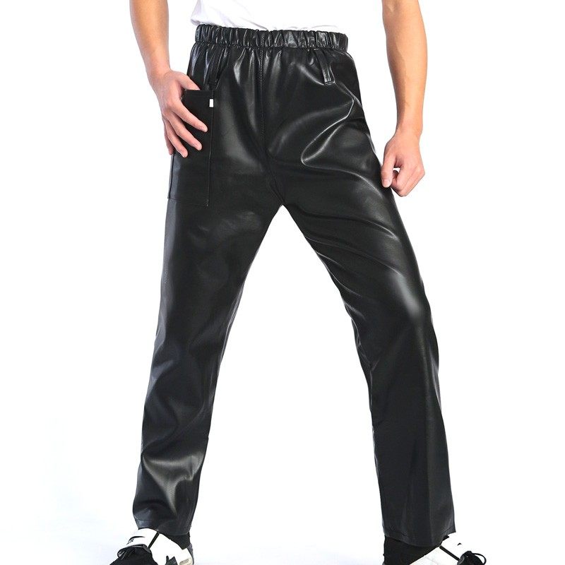 加绒加厚劳保皮裤洗车防水油挡风汽修厨师黑色宽松工作耐磨防护服,淘宝优惠券,粉丝福利购,淘宝优惠卷