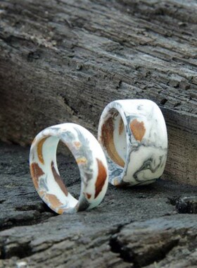 2023年天然断木戒指冷淡风戒环男士纪念戒指