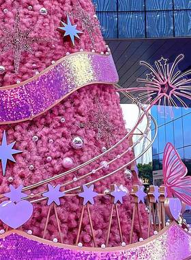 铁艺大型框架圣诞树商场户外圣诞节装饰亮化创意场景布置美陈摆件