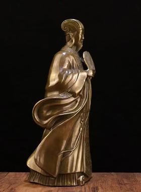仿铜诸葛亮摆件卧龙先生诸葛孔明铜像家居客厅店铺书房工艺品摆饰