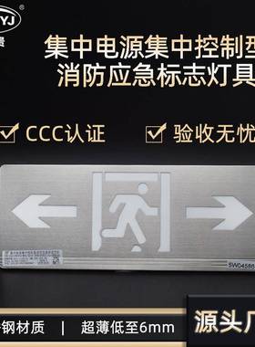 集中电源集中控制A型智能应急疏散指示灯壁挂式不锈钢双向指示灯