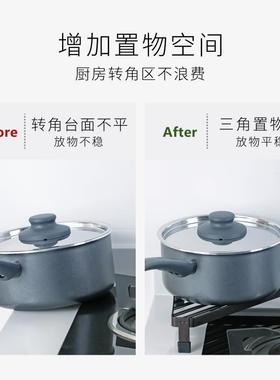 霜山金属铁架厨房锅架三角置物架防烫台面转角架家用多功能收纳架