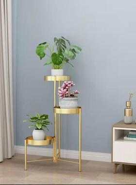 简约花架子客厅落地式可折叠轻奢电视柜旁大理石多层室内外花盆架