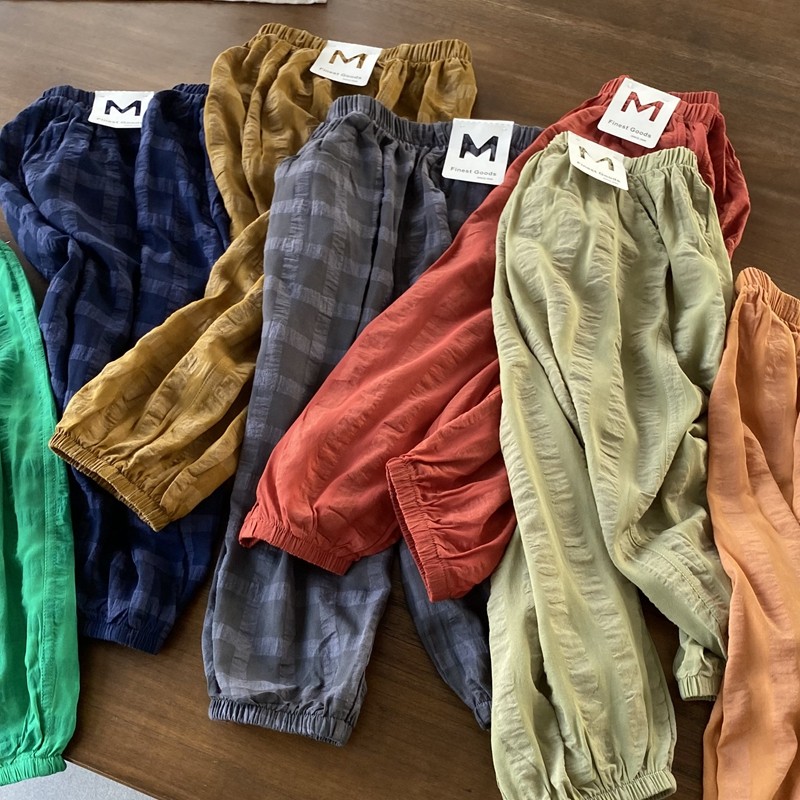 定制~宽松清凉棉皱皱纱哈伦裤 90-150男童夏季薄长裤  防晒防蚊裤,淘宝优惠券,粉丝福利购,淘宝优惠卷