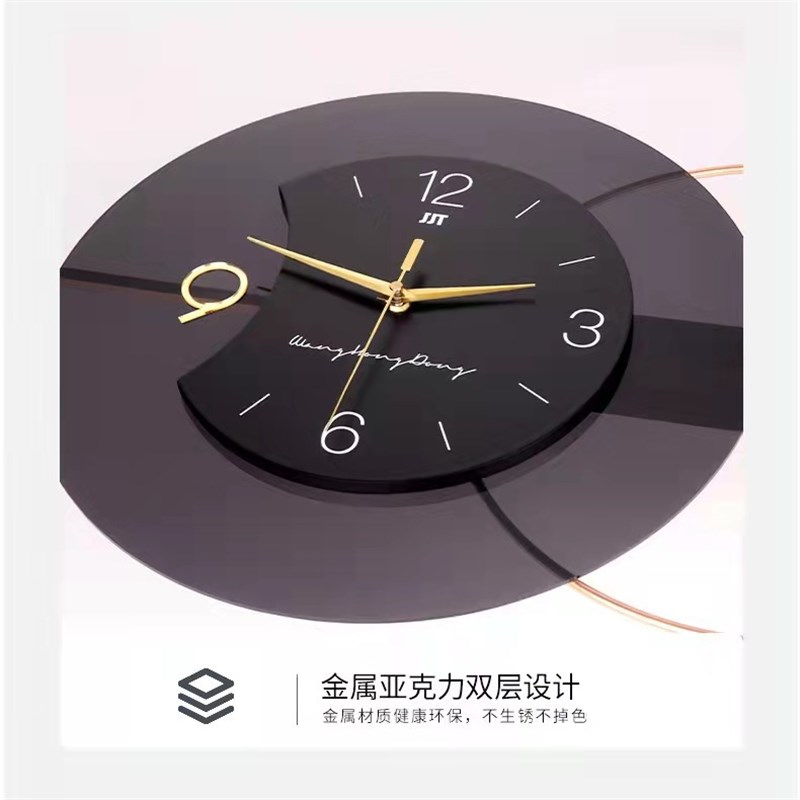 现代简约钟表客厅装饰家居静音背景墙装饰餐厅T创意挂墙轻奢挂钟 - 图1