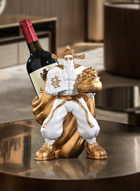 肌肉财神爷红酒架摆件客厅电视餐边酒柜店铺前台桌面装饰开业礼品