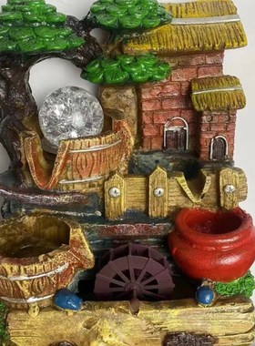 招财流水摆件茶几循环水客厅生财创意家居装饰办公室桌面开业礼品